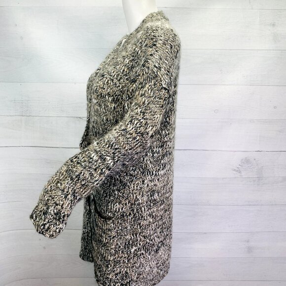 J. JIll | Pure Jill Womens Melange Knit Cardigan Wool Alpaca Snap Front Size M - Picture 8 of 12